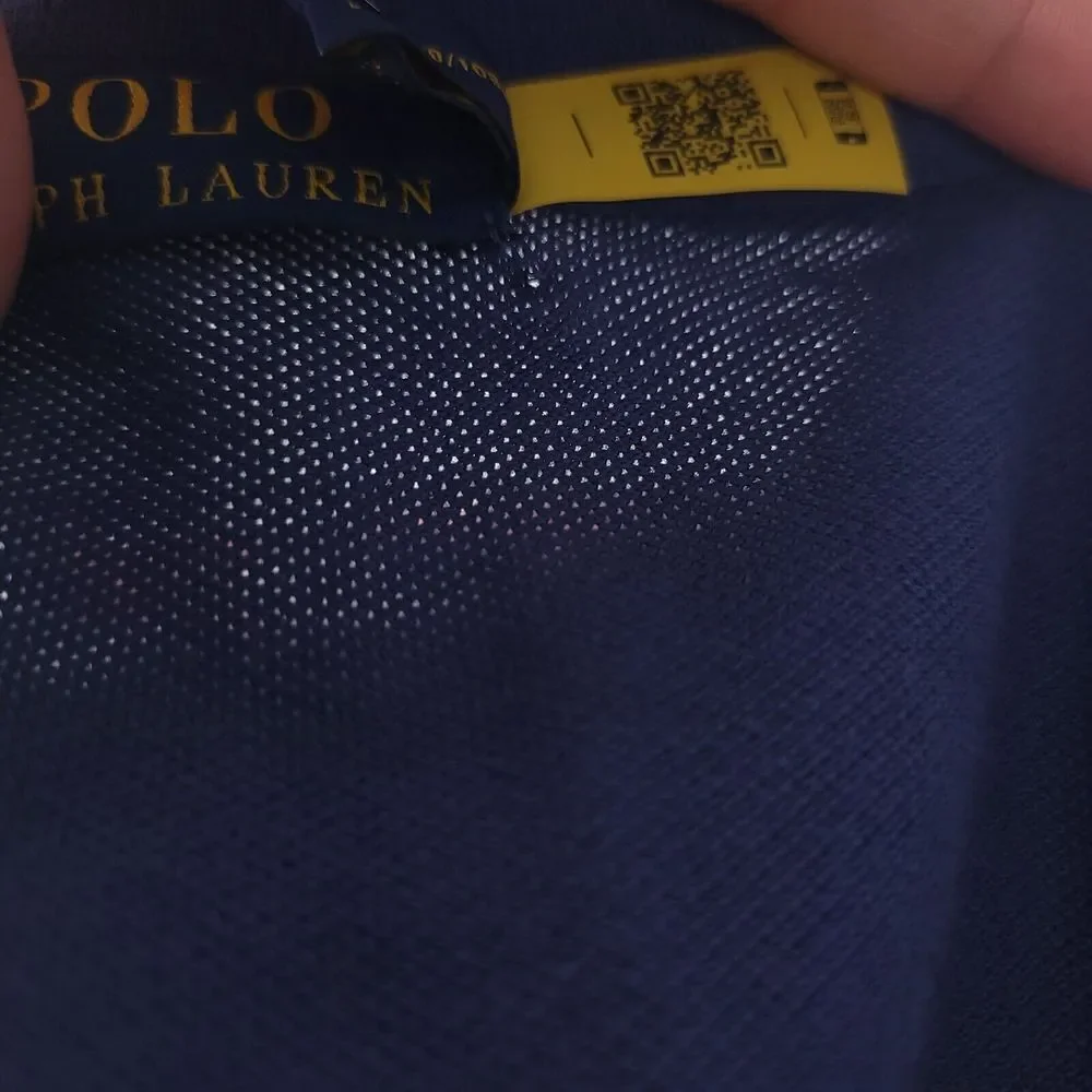 Polo Ralph Lauren Classic Navy Striped Short Sleeve Polo Cotton Shirt Mens XXL